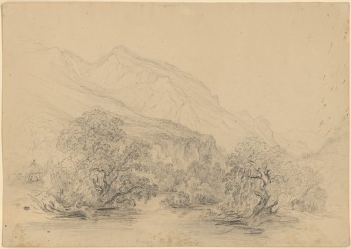 Peneus Valley of Tempe. Tempe in Thessaly. View up the valley. To the left high mountains