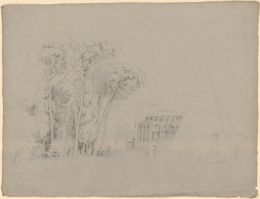 The Pyramid of Cestius in Rome and its immediate surroundings
