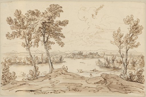 River landscape (probably the Rhine valley)