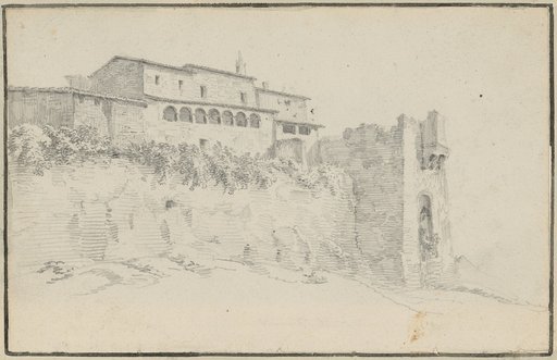 Italian Building with Arcade and Collapsed Tower