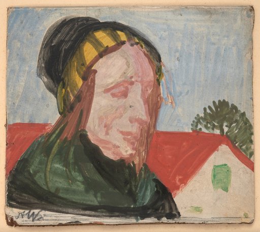 Bust of a Woman with Cap and Shawl