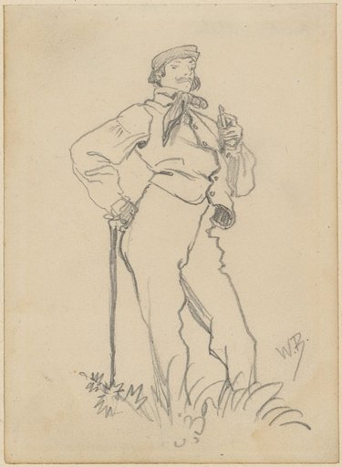 Wanderer Leaning on His Staff