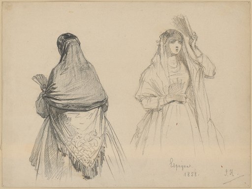 Spanish woman in back and front view