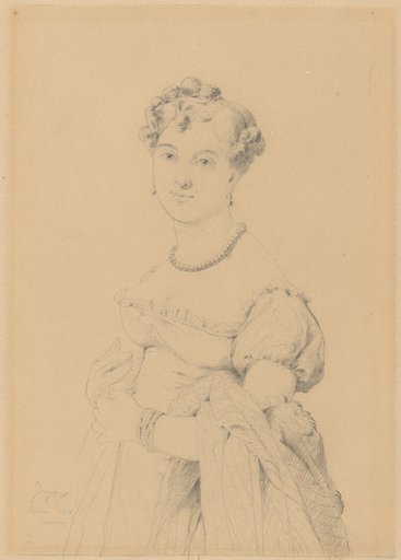 Portrait of a young lady with a pearl necklace