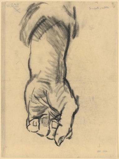 Design for the left arm and clenched fist of "The Steadfast"