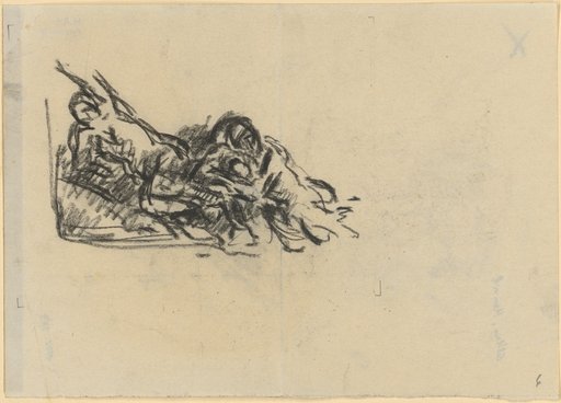 Group of three fleeing figures