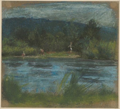 Riverbank with Three Bathers