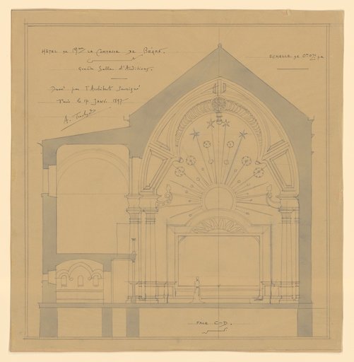 "Grande Salle d'Auditions". Hôtel de Mme la Comtesse de Béarn