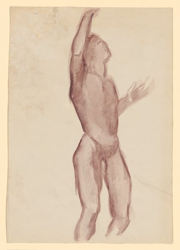 Standing Male Nude with Raised Right Arm