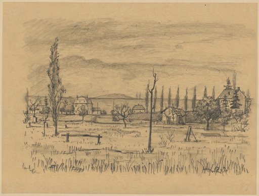 Landscape with Poplar Alley and Scattered Houses
