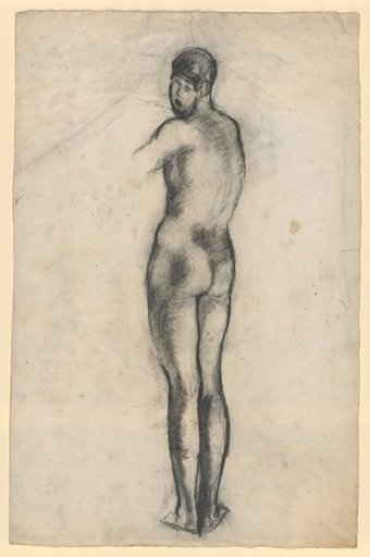 Female Back Nude, Looking Over the Left Shoulder
