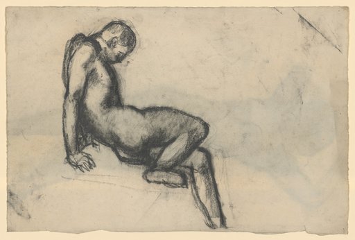 Seated Male Nude, Supporting the Upper Body