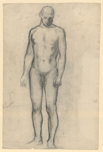 Standing Male Nude with Head Downcast