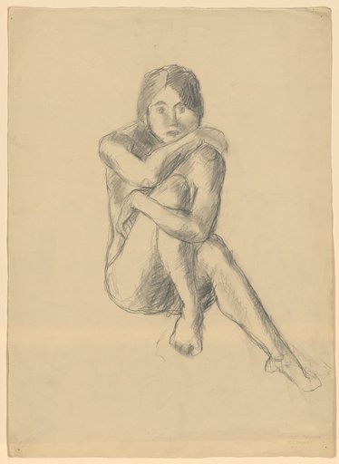 Crouching female nude with arms crossed