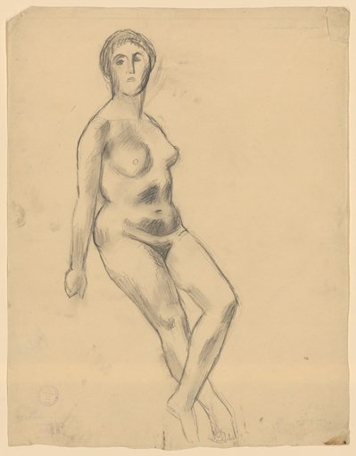 Seated female nude with crossed legs