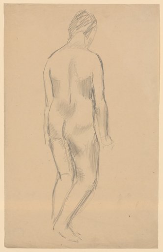 Standing female nude with right leg crossed