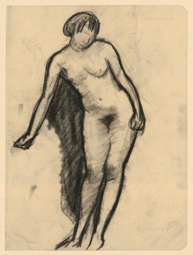 Standing female nude with hip flared to the right