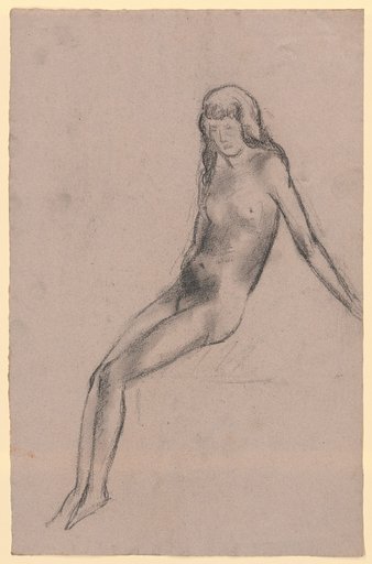 Seated nude of a girl facing left