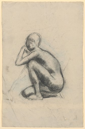 Crouching female nude