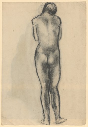 Standing female nude, back view