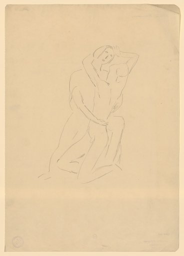 Two figures embracing each other
