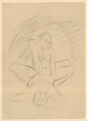 Composition sketch with a woman crouching on a man lying on his back