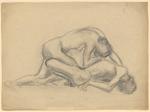 Reclining Male Nude and a Female Nude Leaning Over Him
