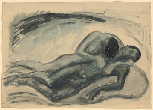 Embracing Lovers in a Reclining Position