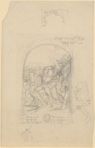 Sectional Drawing for a Stained-Glass Window, Executed by Helmle in Freiburg i. Br. for Mr. E. Merian