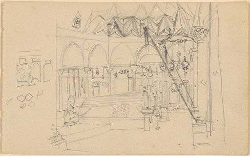 Sketch sheet: 1: Interior of a mosque
