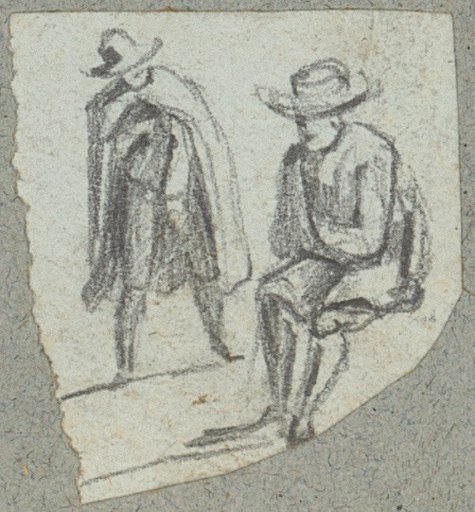 Two men with hat and cloak