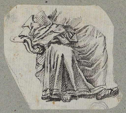 Drapery study: lower body of a seated figure