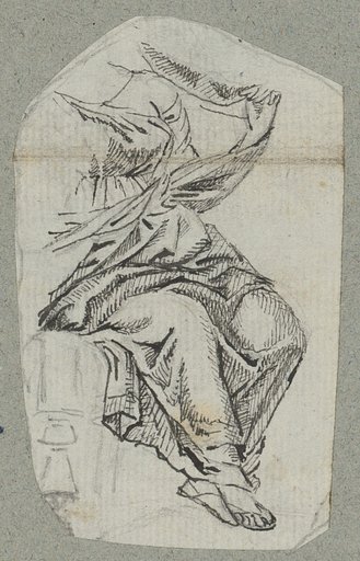 Drapery study: seated female figure