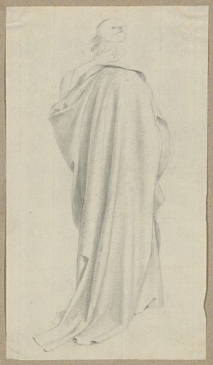 Rear View of a Man with a Long Cloak and Cap