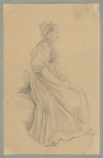 Seated Woman from Haslital with High-Braided Hair