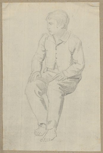 Barefoot, Seated Peasant Boy in a Short Doublet