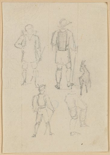 Sketch Sheet with Alpine Herdsman Studies