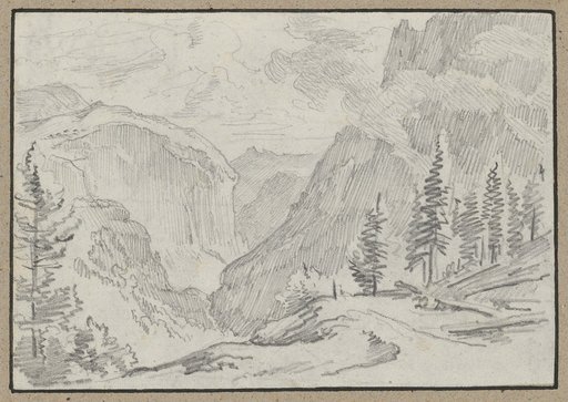 Mountain valley under a cloudy sky