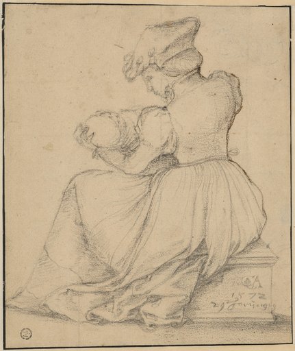 Young woman holding an infant