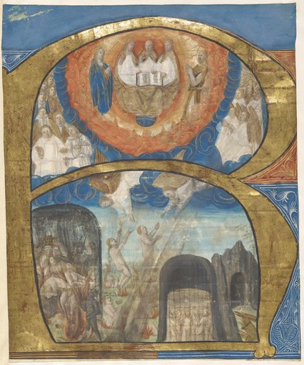 Last Judgment. Initial R from a Missal