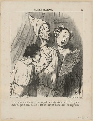 A Music-Loving Family Starting to Rehearse in the Morning the Great Piece They Must Sing That Evening at the Concert Given at Mr. Coquardeau's