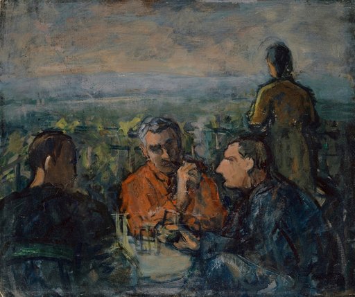 Friends in Oetlingen Enjoying an Evening Drink
