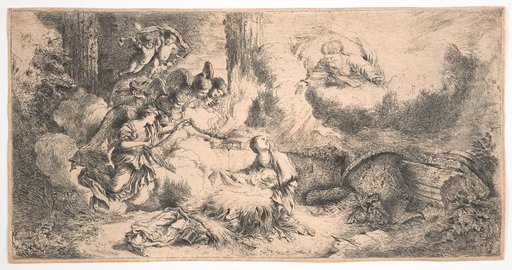 The Nativity of Christ with God the Father and Angels