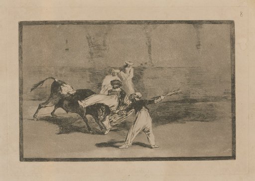 A Moor being gored while in the Plaza