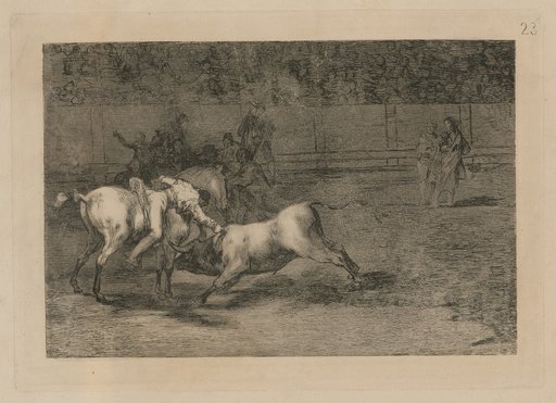 Mariano Ceballos, alias el Indio, kills the bull from his horse