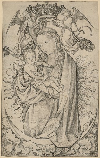 Madonna on the Crescent Moon, Crowned by Two Angels