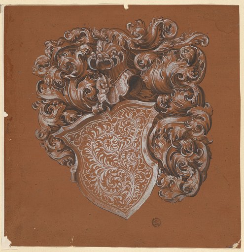 Empty Coat of Arms with Helm Ornaments
