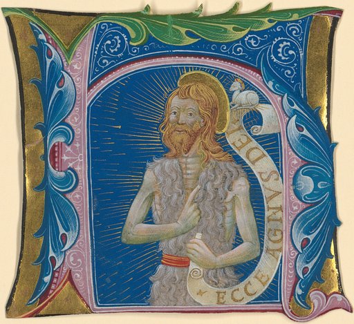 Initial H with John the Baptist, from an Antiphonary