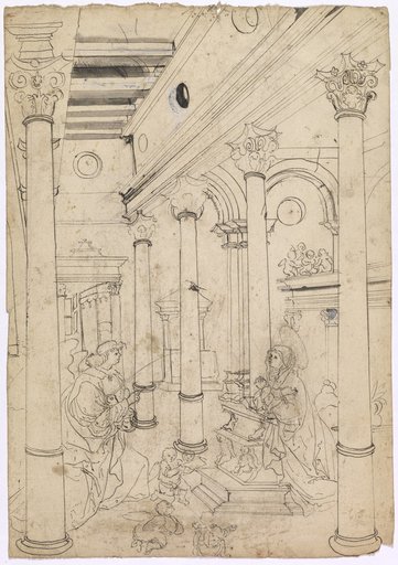 The Annunciation to Mary in a Colonnade