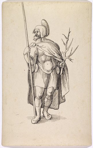 A Saint in Armor with a Lance and a Thorn Branch (Achatius?)